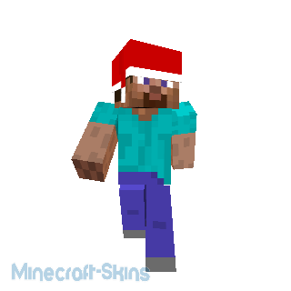 Steve avec un bonnet de Noël