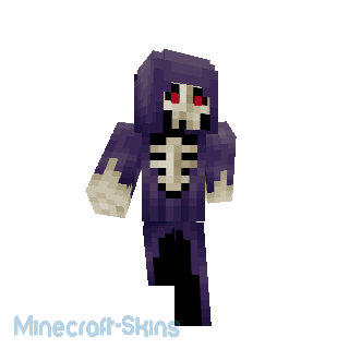 Squelette avec manteau violet